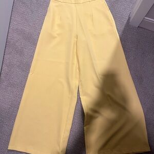 SHEIN Light Yellow Wide-Leg Pants